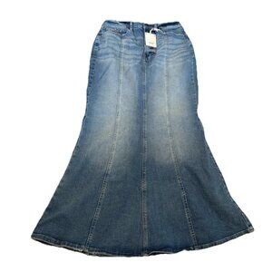 A.N.A Size 8 Medium Maxi Denim High Rise Mermaid Style Skirt Trumpet Flare Y2K